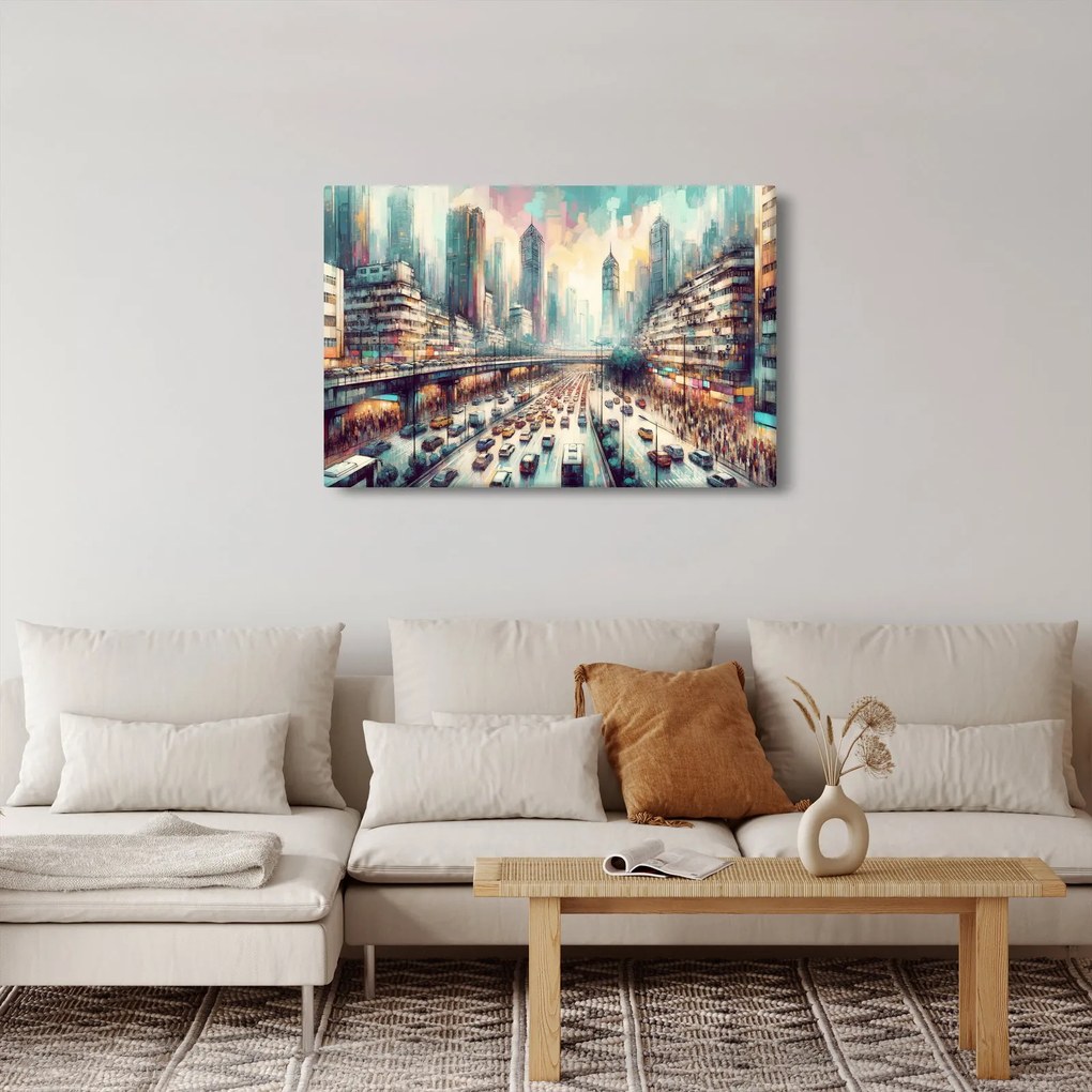 Obraz - Život veľkomesta (90x60 cm)