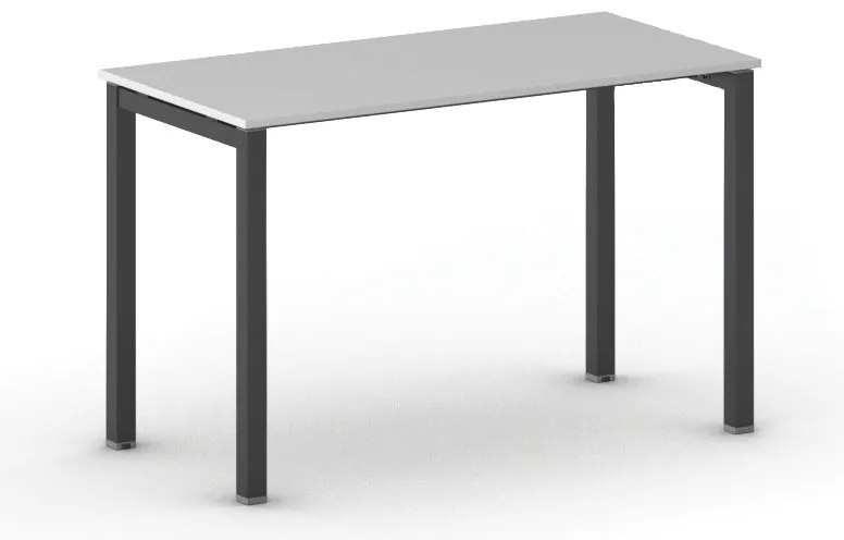 Kancelársky stôl PRIMO SQUARE, 120x60 cm, čierna podnož, sivá