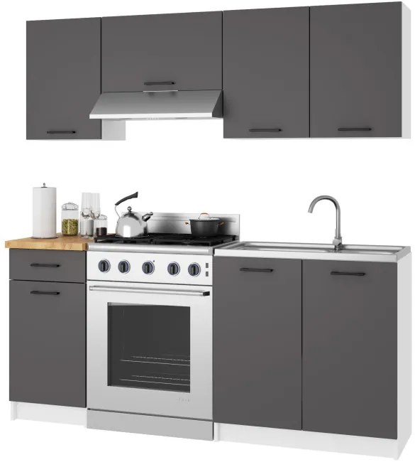 Spodná kuchynská skrinka s doskou OLIWIA S40 SZ1 biela / grafitová / sivá