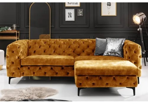 Sedacia súprava 41298 235cm Modern Barock Zamat Žltá  - Komfort-nábytok