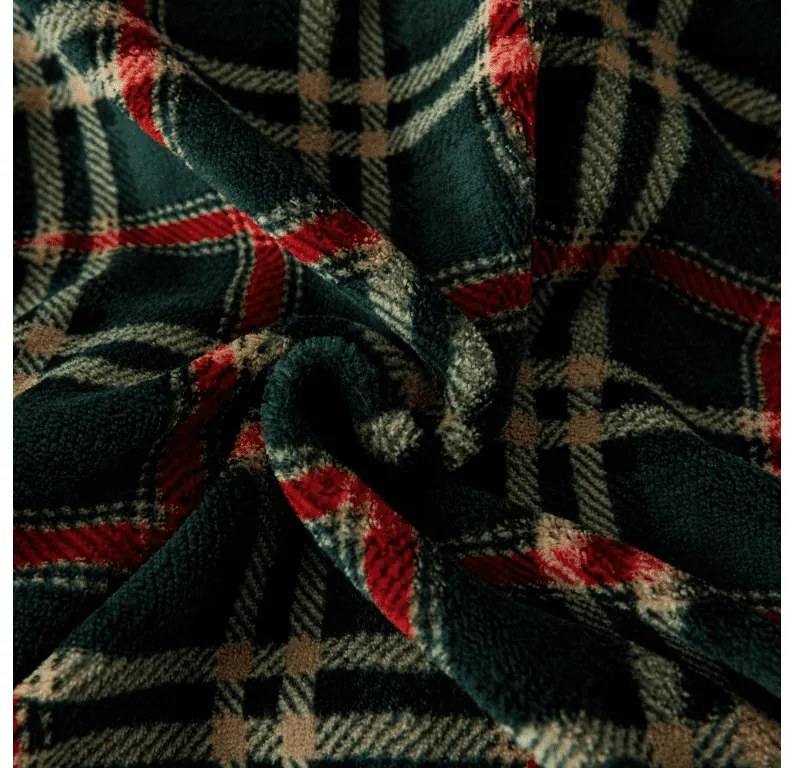 Sada mikroplyšových obliečok GLENMOORE zelené + obliečka mikroplyš SOFT 180x200 cm biele, dvojlôžko