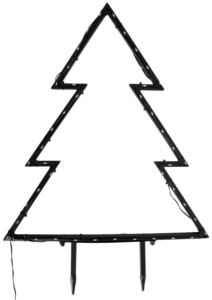 Vianočný reflektor stromček čierny 54 cm vrátane LED IP44 - Kas