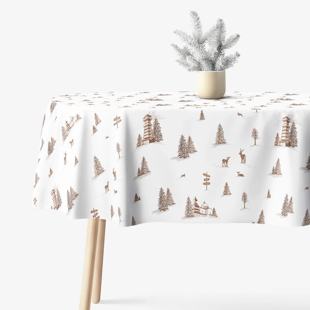 Goldea oválny obrus z pevnej bavlny - beskydy 120 x 180 cm