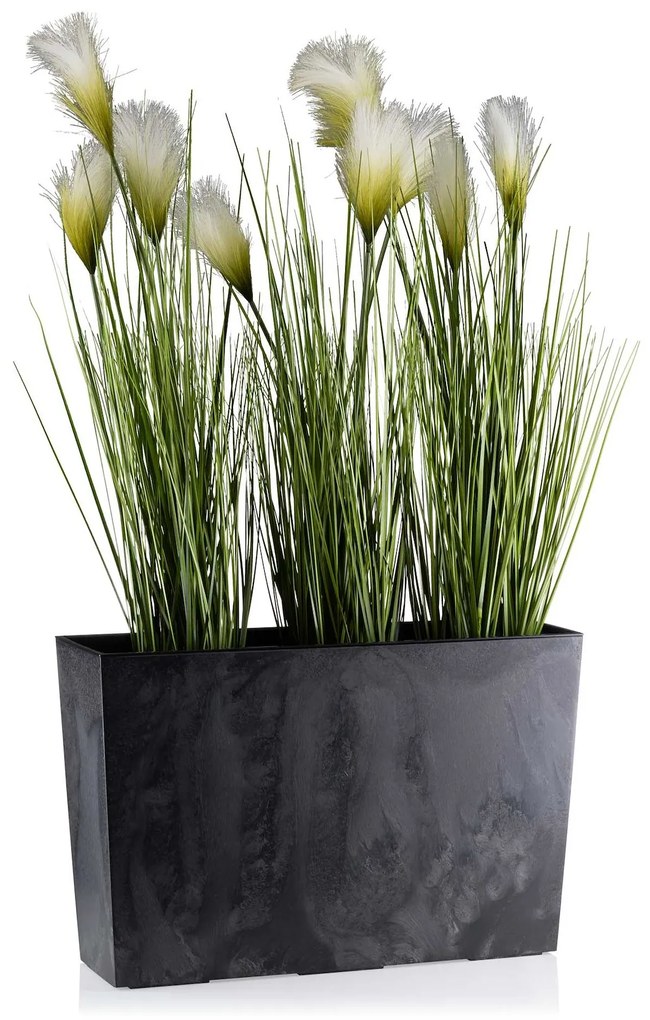 PLASTOVÝ KVETINÁČ BLOOM 36X56 CM IMITÁCIA BETÓNU ČIERNA