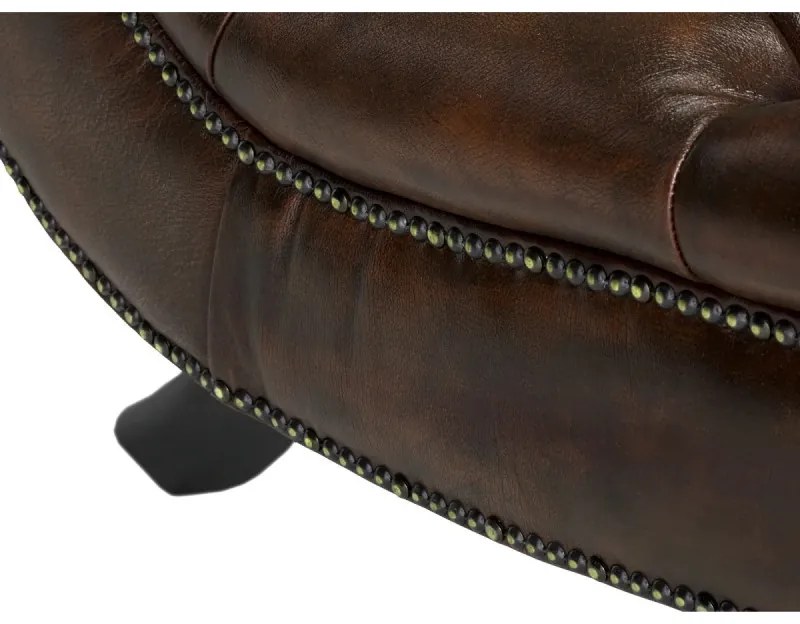 furniture-nabytek.cz - Masívna pohovka Chesterfield Bedford, pravá koža, hnedá