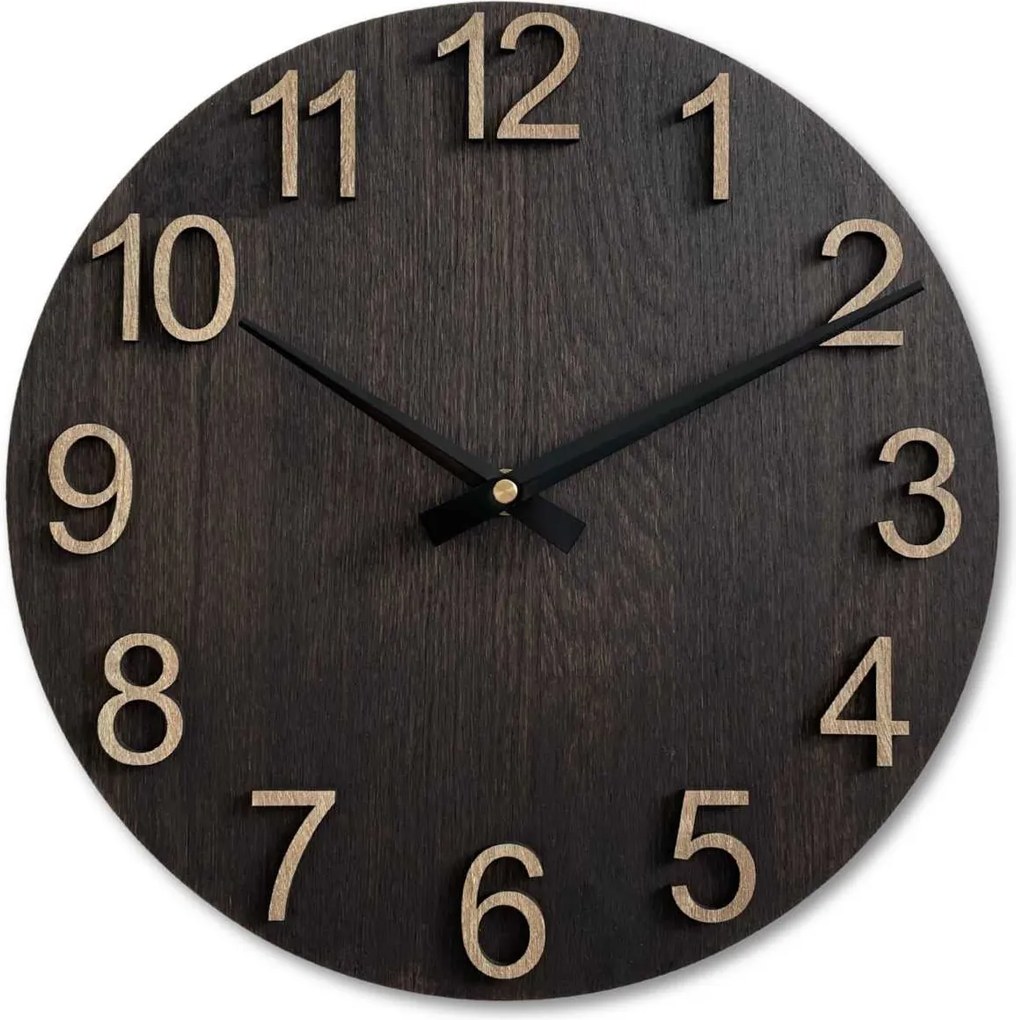 SENTOP | Dizajnové nástenné hodiny z masívneho dreva I SENTOP MAS017-3169-hands/black analógové