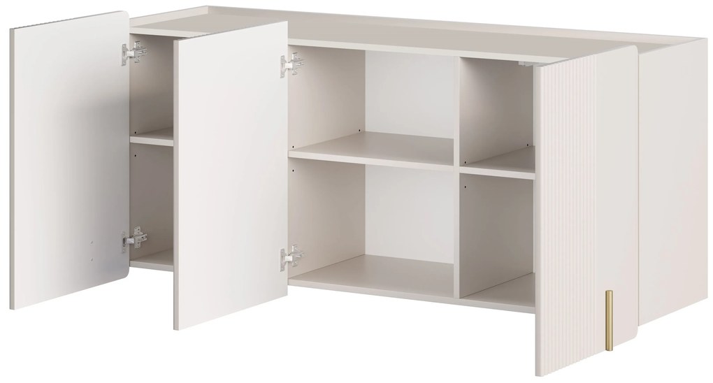 Závesná komoda Malmi 150 cm - kašmírová / zlatá