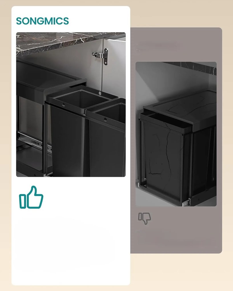 Kôš na triedený odpad Abes 20 l čierny