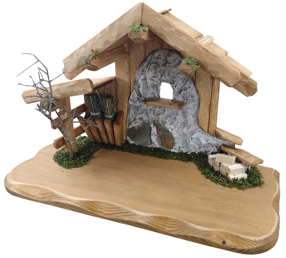 AMADEA Drevený betlehem BEZ FIGUREK 38 cm, český výrobok