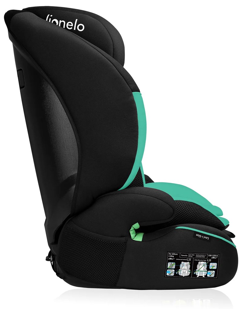 Autosedačka Lionelo Levi I-Size 76 - 150 cm Farba: Sporty Black