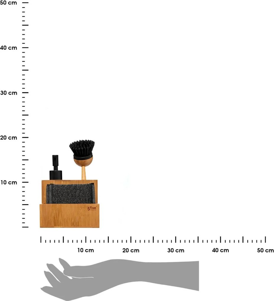 Dávkovač mydla Smart, bambus/s prvkami vo farbe nerez, 250 ml
