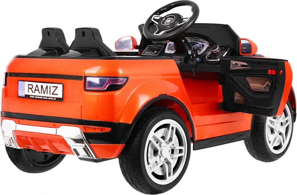 Ramiz Elektrické auto Rapid Racer pre deti, oranžové SUV + diaľkové ovládanie
