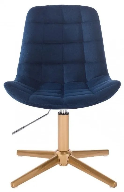 LuxuryForm DESIGN Stolička PARIS VELUR na zlatom kríži - modrá