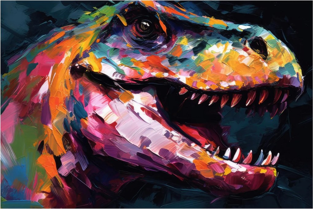 Obraz - Dinosaurus, maľba (90x60 cm)