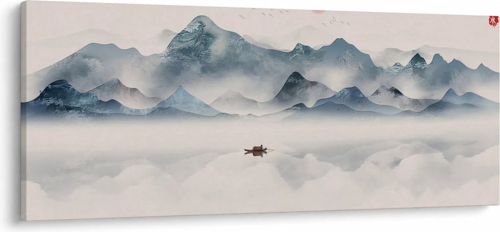 Obraz - Údolie modrých hôr (120x50 cm)