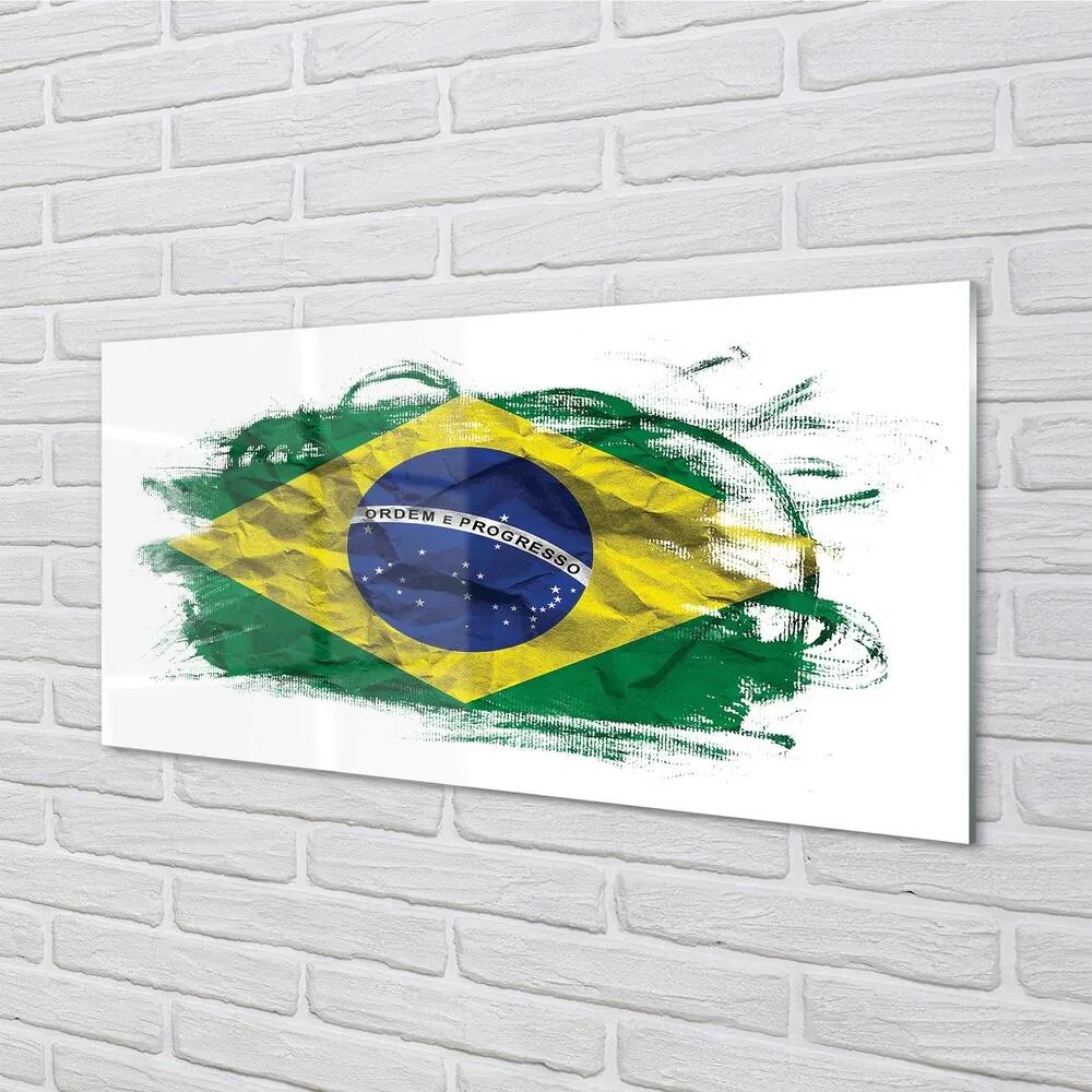 Sklenený obraz vlajka Brazílie 140x70 cm