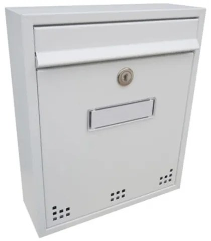 DOLS H-011 RAL9016 - poštová schránka s otvormi, do bytových a panelových domov, biela
