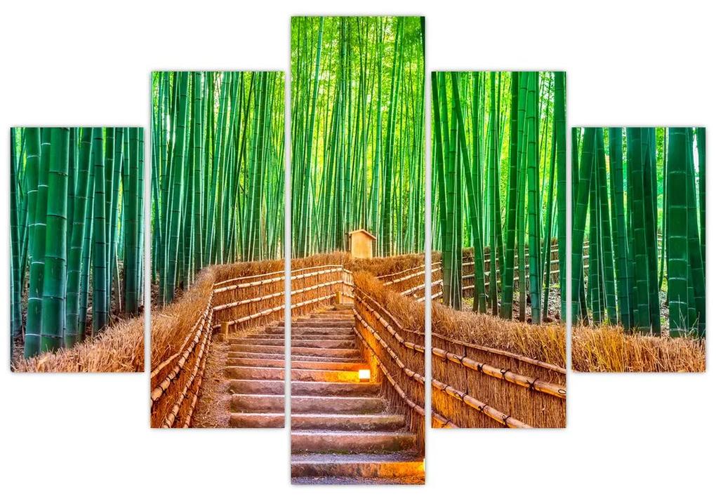 Obraz - Japonský bambusový les (150x105 cm)