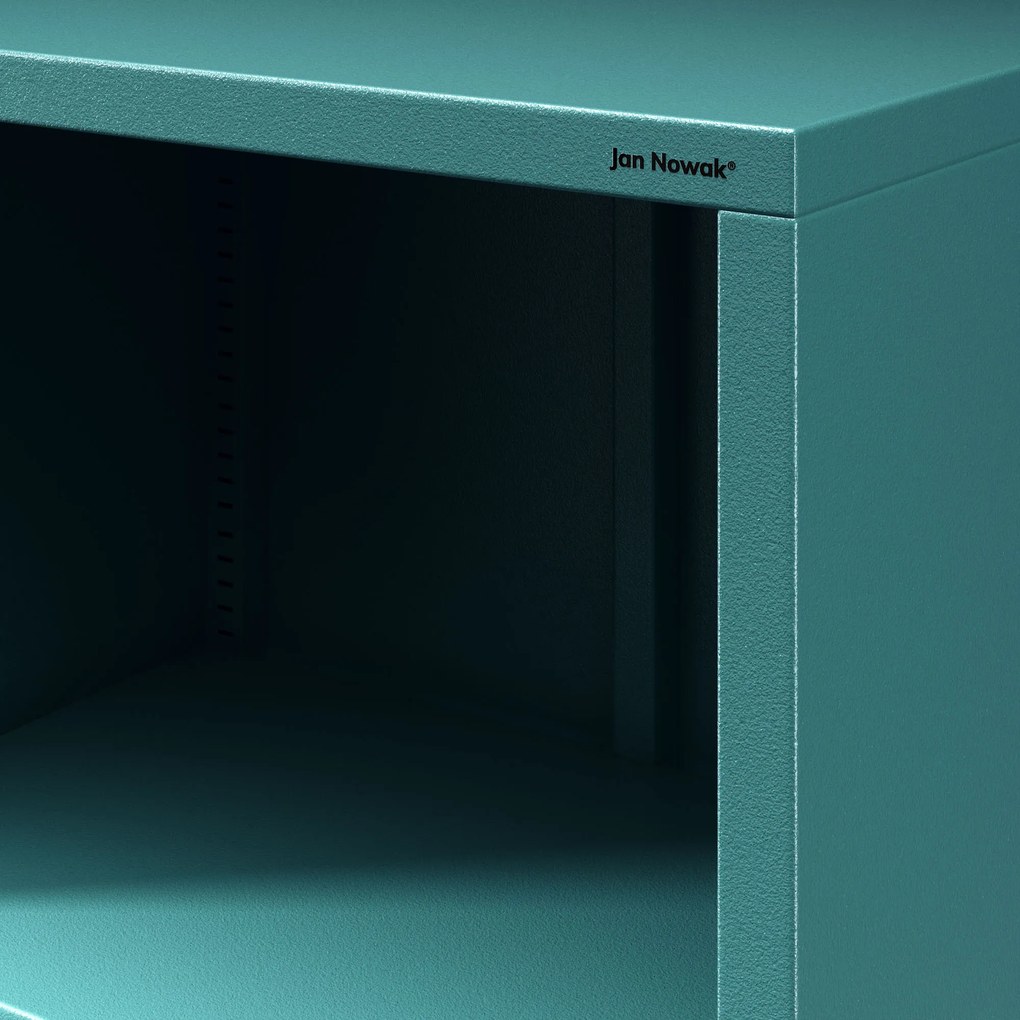 Knižnica do obývačky MARIO, 500 x 1800 x 350 mm, Modern: morská farba