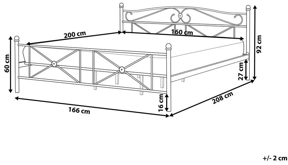 Manželská posteľ 160 cm RANDEZ (s roštom) (čierna). Vlastná spoľahlivá doprava až k Vám domov. 1007483