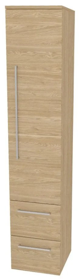 Mereo Bino, kúpeľňová skrinka vysoká 163 cm, pravá, Multidecor, Dub olejovaný, MER-CN698DUO1