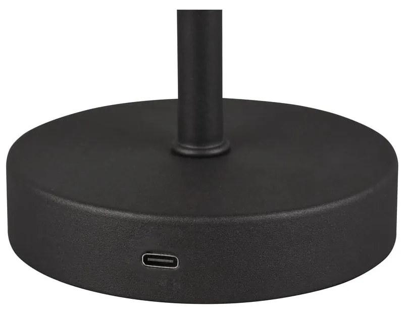 Matne čierna LED stmievateľná stolová lampa (výška 30 cm) Jeff – Reality