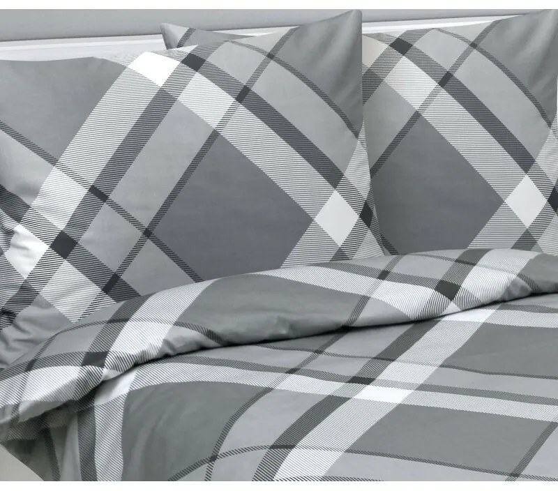 Bellatex Saténové prestieradlá Káro sivé , 140 x200 cm, 70 x 90 cm, 140 x 200 cm, 70 x 90 cm