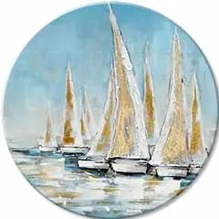 Okrúhly maľovaný obraz Zlaté pobrežie | rôzne rozmery