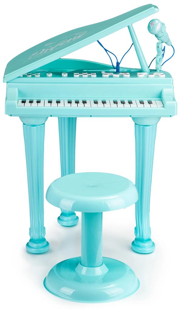 Piano pre deti s mikrofónom a stoličkou | Blue