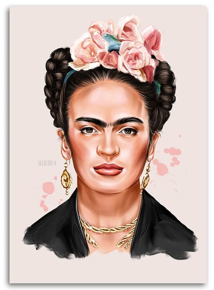 Gario Obraz na plátne Frida v ružových odtieňoch - Svetlana Gracheva Rozmery: 40 x 60 cm