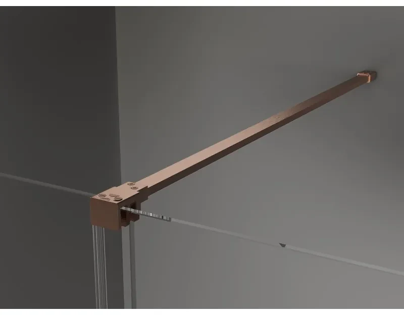 Mexen Velar, sprchový kút s posuvnými dverami 100 x 70 cm, 8mm šedé sklo, medená matná, 871-100-070-41-65