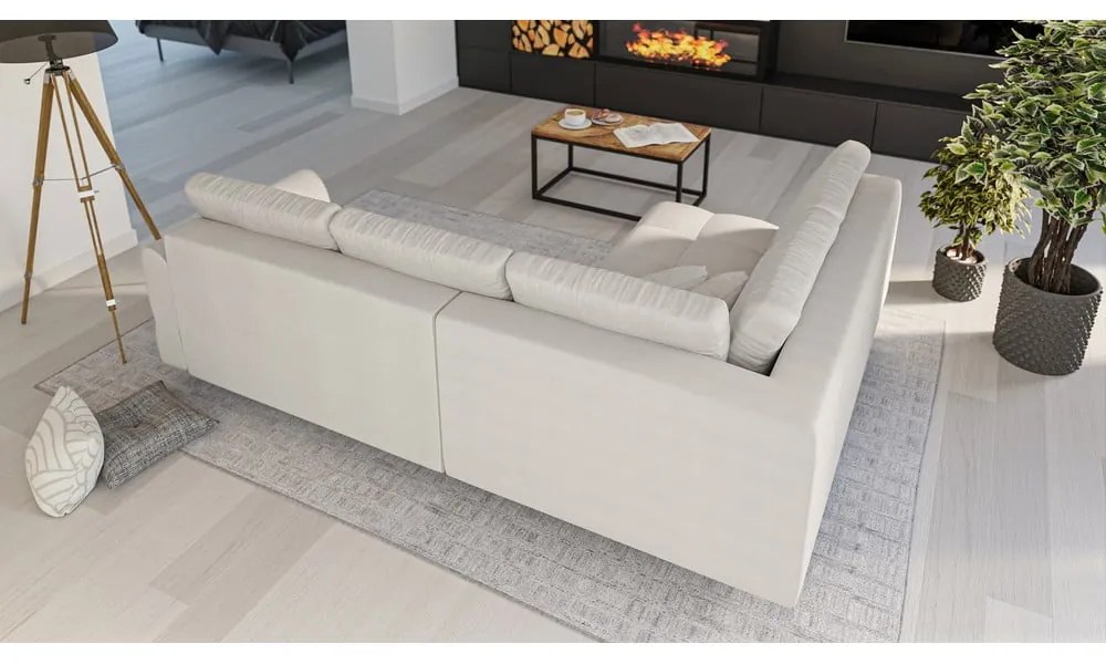 Krémovobiela rohová pohovka (ľavý roh) Ariella – Ropez