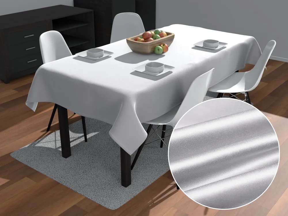 Biante Saténový obdĺžnikový obrus polyesterový Satén LUX-034 Svetlo strieborný 100x160 cm