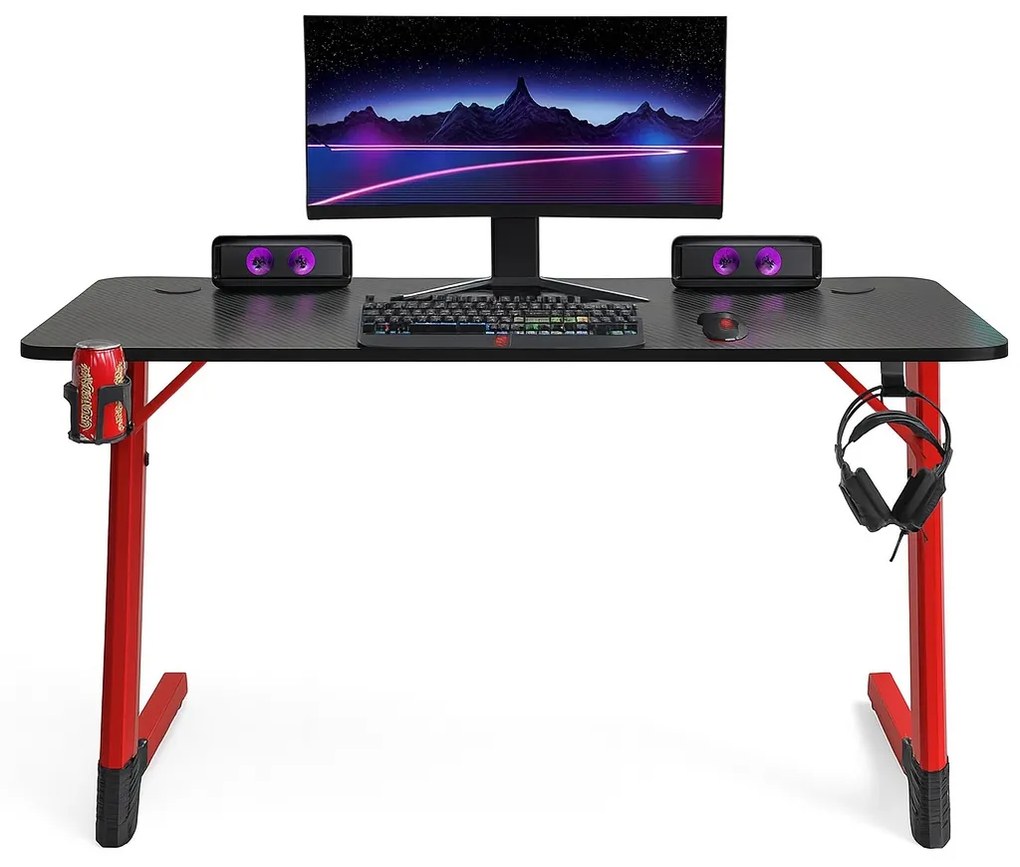 Herný stôl BG01 čierno-červený 120 cm