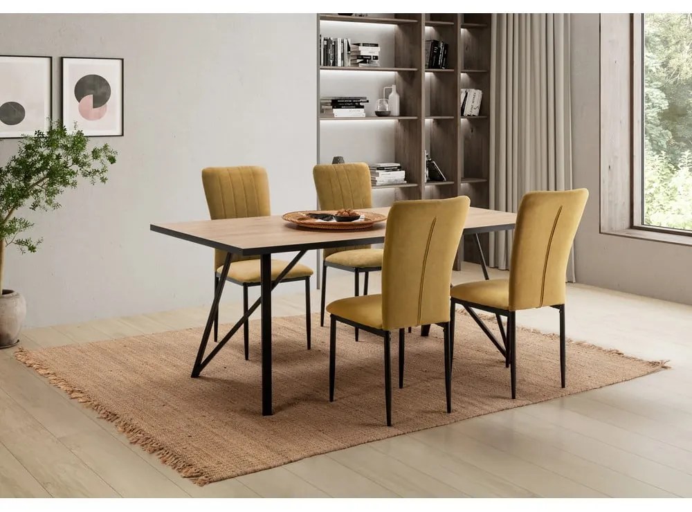 Jedálenská stolička v horčicovej farbe v súprave 4 ks Holly – Marckeric