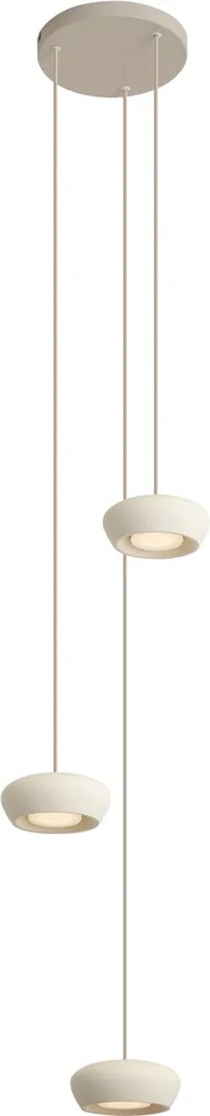 Moderná závesná lampa béžová s okrúhlym tienidlom 3-svetelná - Concerto