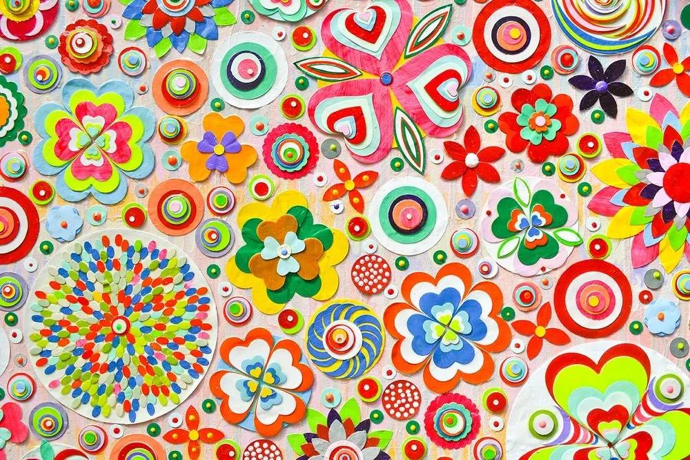 Samolepiaca tapeta abstrakcia kvetov - 225x150