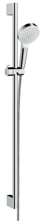 Hansgrohe Crometta, sprchová sada 1jet so sprchovou tyčou 90 cm, biela/chrómová, HAN-26537400
