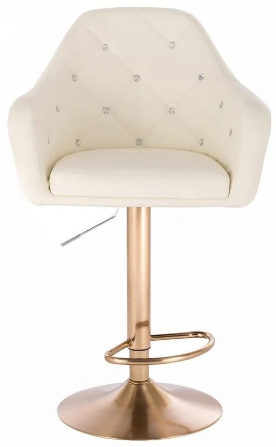 LuxuryForm DESIGN Barová stolička ROMA na zlatom tanieri - krémová