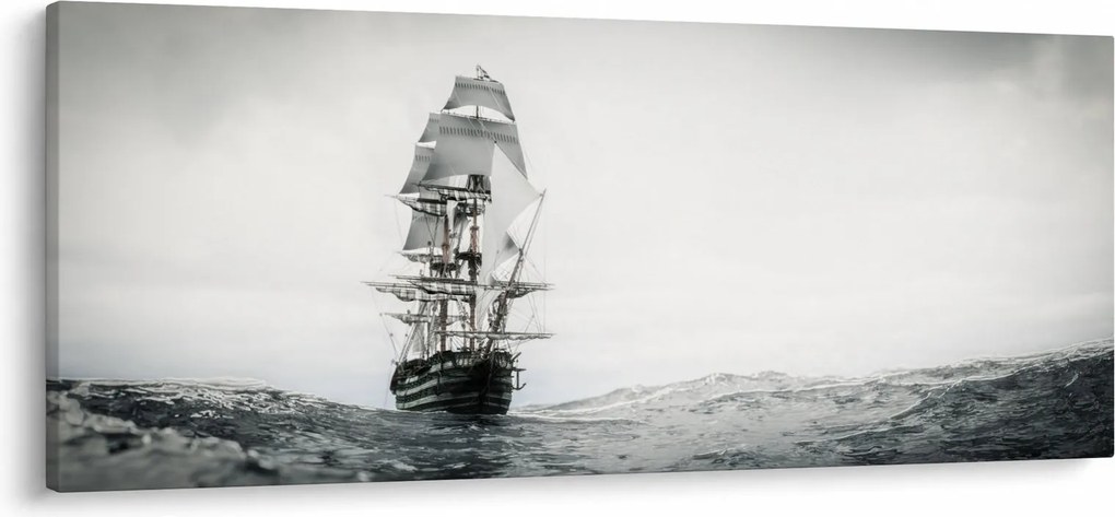 Obraz - Loď plávajúca po oceáne (120x50 cm)