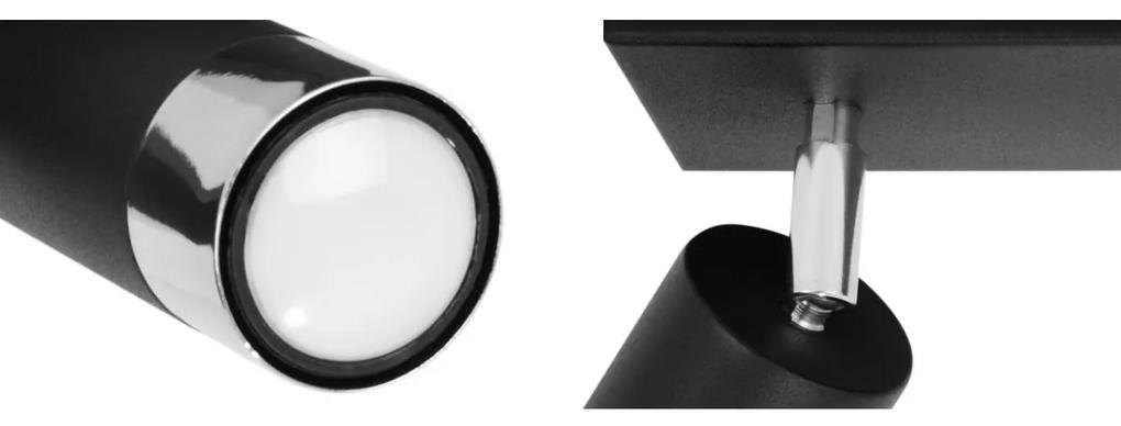 Bodové svietidlo Hugo, 2x čierne/chrómové kovové tienidlo, (možnosť polohovania)