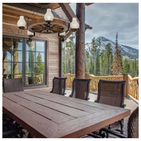 Brilagi - Luster na reťazi ROATA 5xE14/40W/230V priemer 70 cm buk/orech