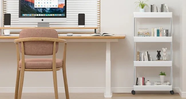 Pojazdný regál FALKEN biely