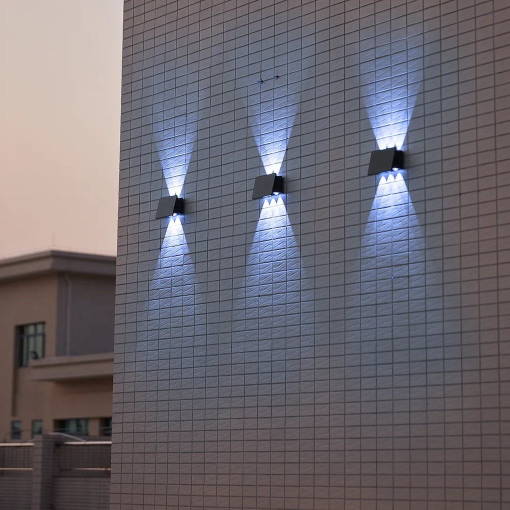 Ecolamp Exteriérové solárne nástenné LED svietidlo Alf2, 1x LED 2w, čierna