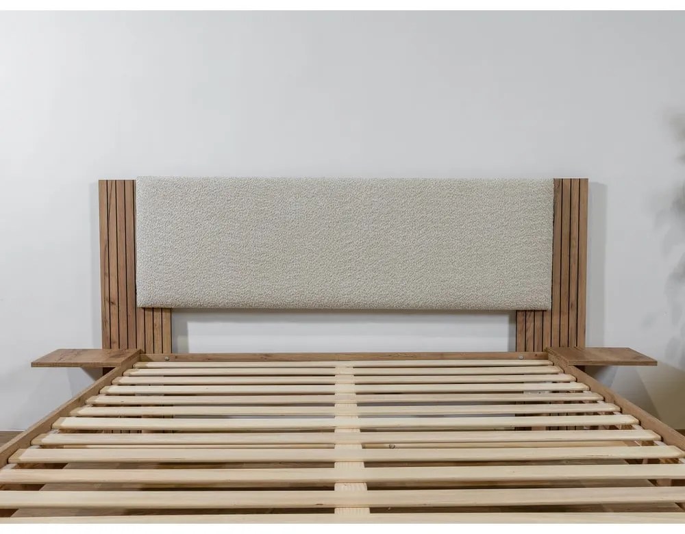 Béžová dvojlôžková posteľ s roštom 140x190 cm Lior – Bobochic Paris