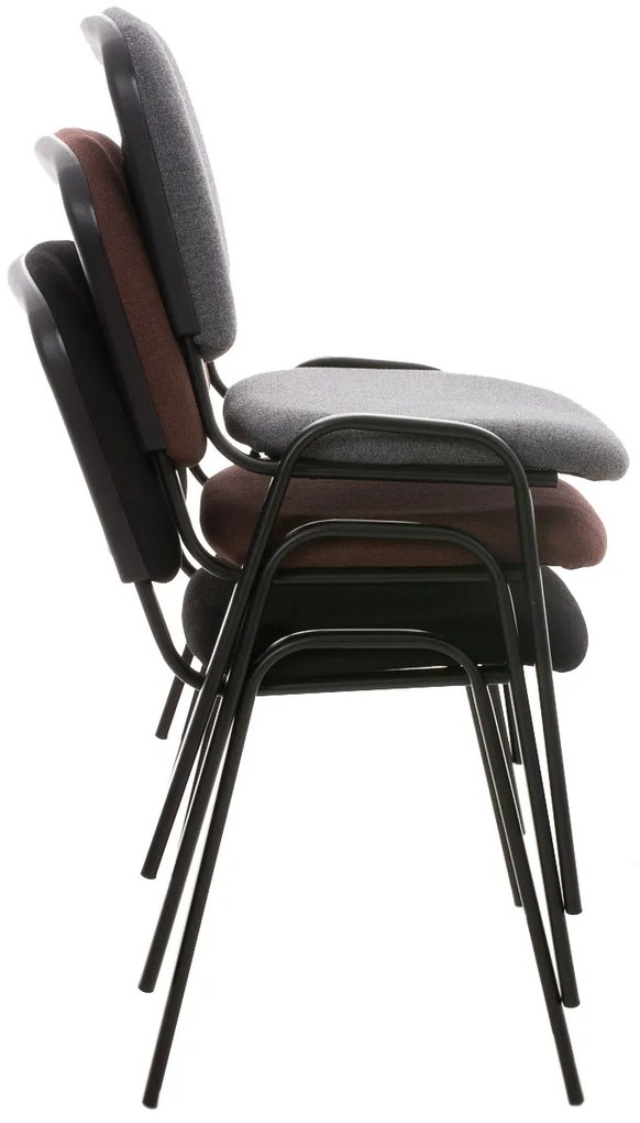 4x Stohovateľná konferenčná stolička Ken látka - Zelená