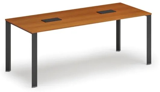 Stôl INFINITY 2000 x 900 x 750, čerešňa + 2x stolná zásuvka TYP IV, čierna