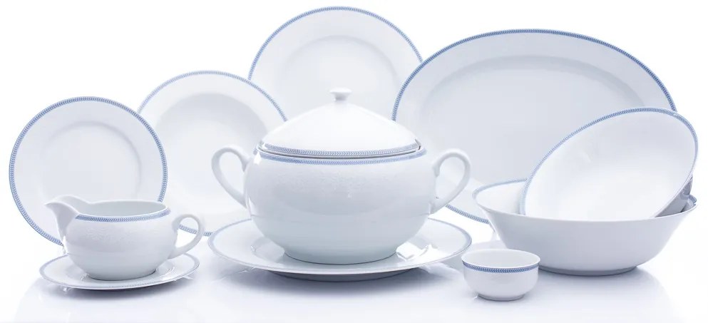 Jídelní souprava, karlovarský porcelán, Thun, Opal, krajka, 25 dílná