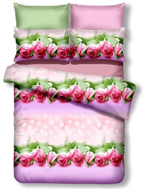 Francúzske obliečky z mikrovlákna EMERALD FRANCESCO ružové Rozmer obliečky: 2 ks 80 x 80 cm | 200 x 220 cm