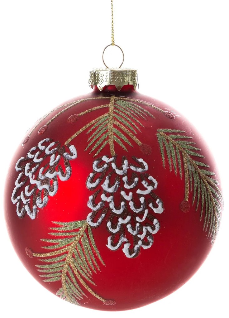 SKLENENÁ VIANOČNÁ BANKA NA STROMČEK SADA 4 KS (FI) 10 CM VZOROVANÁ